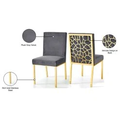 MOD The Weaver Dining Chair, Gray, Velvet, Gold Base Set Of 2 -abbyson shop 00f17a4102740e17 1314 w800 h800 b1 p0