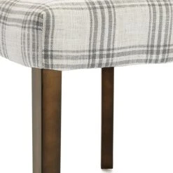 GDFStudio GDF Studio Rydel Fabric Dining Chairs, Set Of 2, Gray Plaid/Brown -abbyson shop 023186dd00b09590 5192 w800 h800 b0 p0