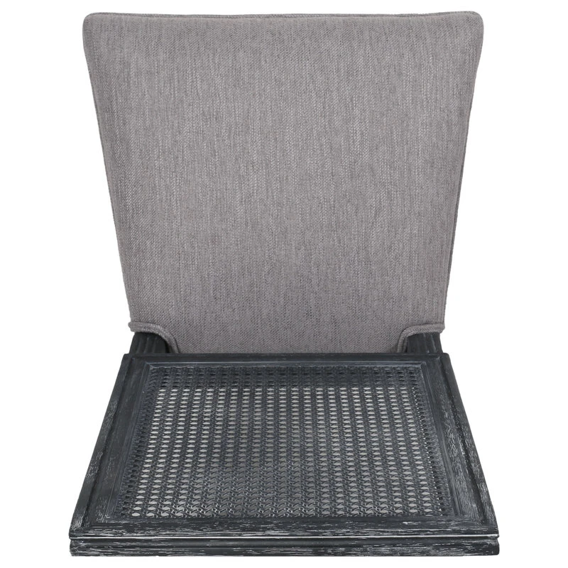 GDFStudio Brownell French Country Wood And Cane Upholstered Dining Chair, Set Of 2, Gray 12 GDFStudio Brownell French Country Wood And Cane Upholstered Dining Chair, Set Of 2, Gray - Image 10