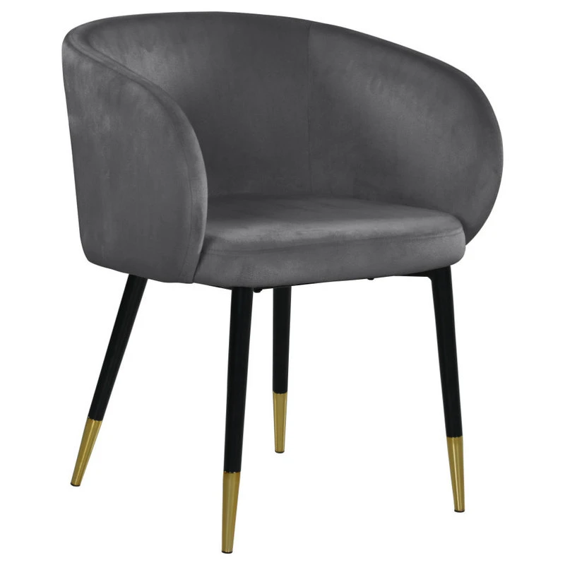 MOD The Soho Dining Chair, Gray, Velvet 5 MOD The Soho Dining Chair, Gray, Velvet - Image 3