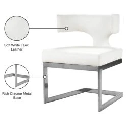 MOD The Eve Dining Chair, White And Chrome, Faux Leather And Metal -abbyson shop 03c1d7a002741464 0744 w800 h800 b1 p0