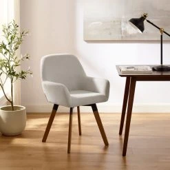 Art Leon Modern Swivel Linen Upholstered Dining Arm Chair, Set Of 2, Off White -abbyson shop 03d11d0f03a2bdb7 0321 w800 h800 b0 p0