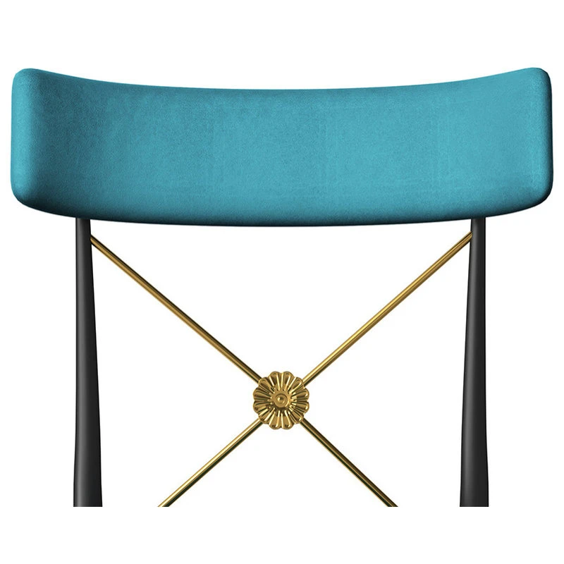 HOMARY Blue Empire Style Upholstered Cross Back Green Side Chair Dining Chair 16 HOMARY Blue Empire Style Upholstered Cross Back Green Side Chair Dining Chair - Image 14
