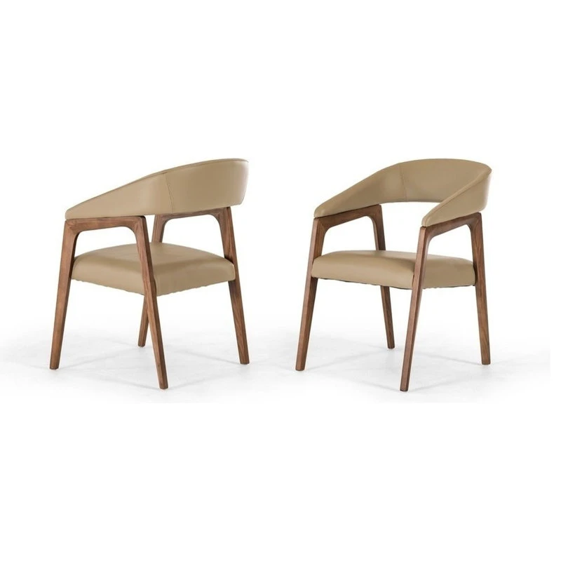 Vig Furniture Inc. Modrest Clive Modern Taupe And Walnut Dining Chair 8 Vig Furniture Inc. Modrest Clive Modern Taupe And Walnut Dining Chair - Image 6