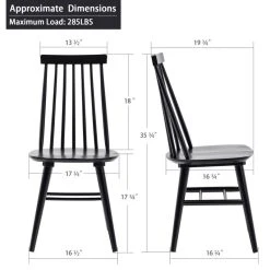 Duhome Elegant Lifestyle Set Of 2 Spindle Back Wood Dining Room Windsor Chairs, Black -abbyson shop 07e1a5fe004714b8 4620 w800 h800 b1 p0