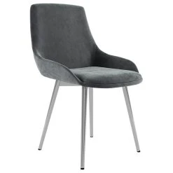 WHI Set Of 2 Upholstered Side Chair, Light Gray