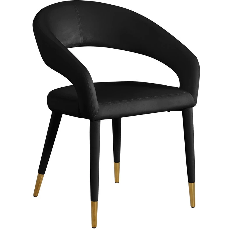 Meridian Furniture Destiny Dining Chair, Black, Velvet 5 Meridian Furniture Destiny Dining Chair, Black, Velvet - Image 3