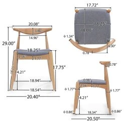 GDFStudio GDF Studio Sandra Mid Century Modern Dining Chairs, Set Of 2, Light Gray -abbyson shop 09613375037d8ce3 9872 w800 h800 b1 p0