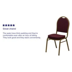 Flash Furniture HERCULES Banquet Stack Chair, Dome Back, Gold Frame, Burgundy Fabric, 37.5"H -abbyson shop 0a31ea8d01b12224 6630 w800 h800 b1 p0
