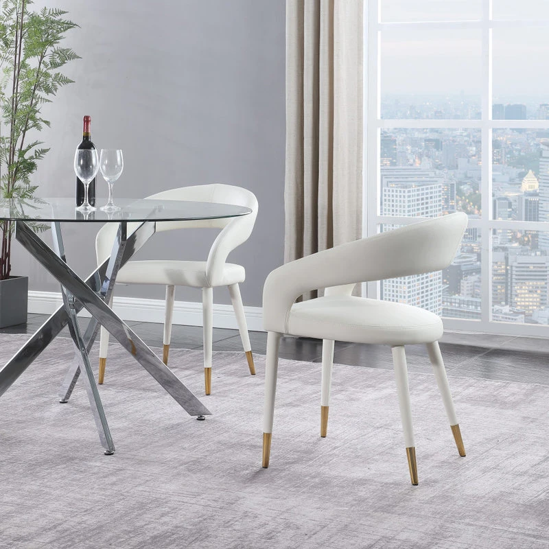 Meridian Furniture Destiny Dining Chair, White, Faux Leather 10 Meridian Furniture Destiny Dining Chair, White, Faux Leather - Image 8