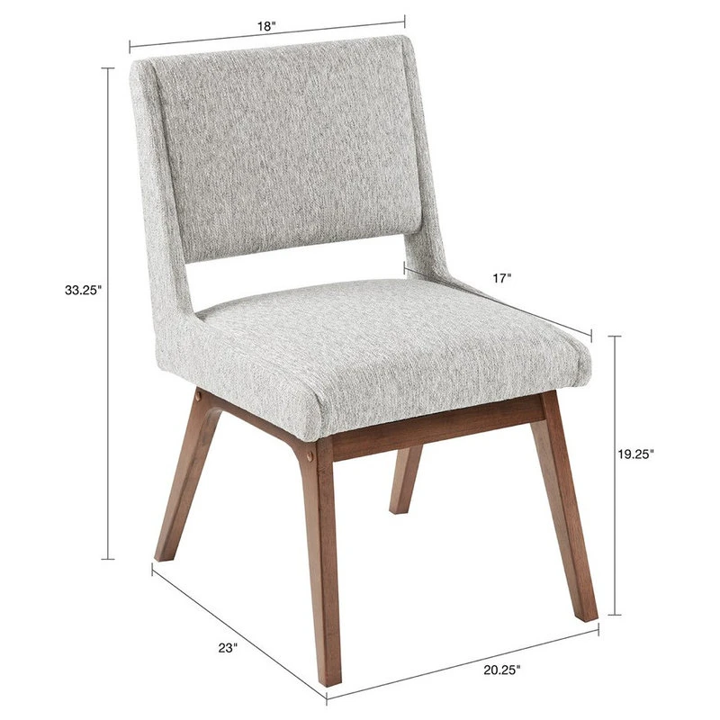 Olliix The Sevan Dining Chair, Light Gray, Polyester, Set Of 2 8 Olliix The Sevan Dining Chair, Light Gray, Polyester, Set Of 2 - Image 6