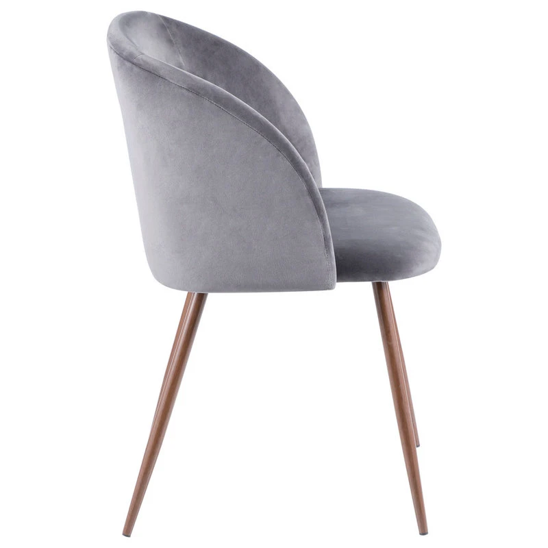 LumiSource Fran Dining Chair, Walnut And Blue Velvet, Set Of 2, Walnut And Gra 4 LumiSource Fran Dining Chair, Walnut And Blue Velvet, Set Of 2, Walnut And Gra - Image 2