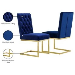 Meridian Furniture Cameron Velvet Dining Chair, Set Of 2, Navy 14 Meridian Furniture Cameron Velvet Dining Chair, Set Of 2, Navy -abbyson shop 0c21e44202741499 4880 w800 h800 b1 p0