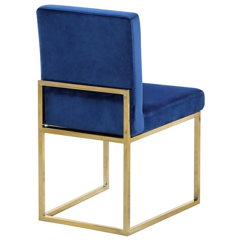 MOD The Dice Dining Chairs, Navy, Velvet, Gold Base, Set Of 2 4 MOD The Dice Dining Chairs, Navy, Velvet, Gold Base, Set Of 2 - Image 2