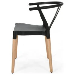 GDFStudio Victoria Modern Dining Chair With Beech Wood Legs, Set Of 2, Black, Natural Wood -abbyson shop 1321a5d601dbf360 4926 w800 h800 b1 p0