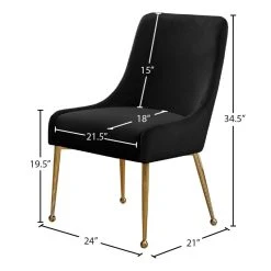 MOD The Cue Dining Chair, Black And Gold, Velvet, Set Of 2 -abbyson shop 13a1afdc02741756 0734 w800 h800 b1 p0