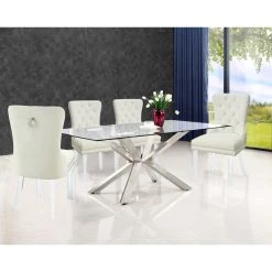 MOD The Dame Dining Chair, Cream, Velvet, Set Of 2 -abbyson shop 13b158730274135a 0735 w800 h800 b0 p0