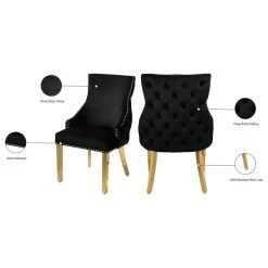 MOD The Sovereign Dining Chair, Black, Velvet, Set Of 2 -abbyson shop 1521aa5802741615 0793 w800 h800 b1 p0