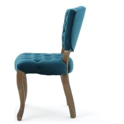 GDFStudio GDF Studio Elizabeth Tufted New Velvet Fabric Dining Chairs, Set Of 2, Dark Teal -abbyson shop 1561ea6601de55fe 1222 w800 h800 b1 p0