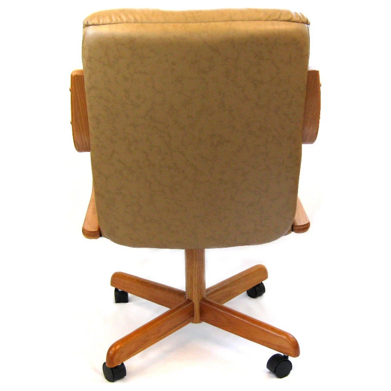 Caster Chair Company Casual Rolling Caster Dining Chair With Swivel Tilt In Oak Wood, Set Of 2, Buff 5 Caster Chair Company Casual Rolling Caster Dining Chair With Swivel Tilt In Oak Wood, Set Of 2, Buff - Image 3