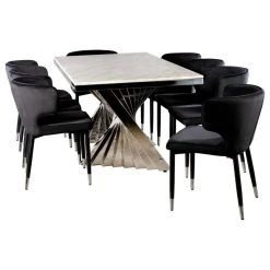 MOD The Rhea Dining Chair, Velvet, Set Of 2, Black/Silver -abbyson shop 16a172ae015dfa71 3254 w800 h800 b1 p0