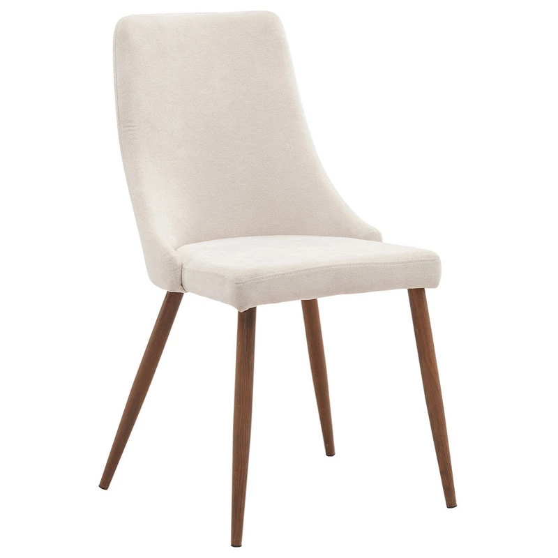 WHI Mid Century Fabric Side Chair (Set Of 2)- Beige, Beige/Walnut 3 WHI Mid Century Fabric Side Chair (Set Of 2)- Beige, Beige/Walnut