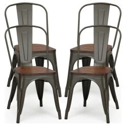 Costway Set Of 4 Style Metal Dining Side Chair Wood Seat Stackable Bistro Cafe 11 Costway Set Of 4 Style Metal Dining Side Chair Wood Seat Stackable Bistro Cafe -abbyson shop 19015ac10e5dc222 4292 w800 h800 b1 p0