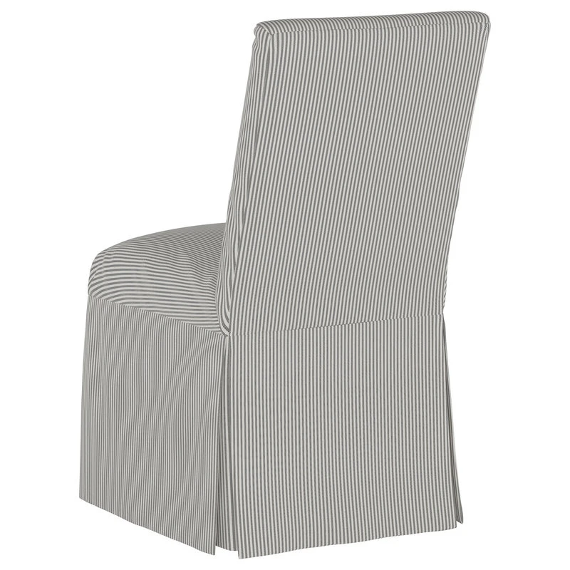 Skyline Furniture Mfg Inc Zachary Slipcover Dining Chair, Oxford Stripe Charcoal 7 Skyline Furniture Mfg Inc Zachary Slipcover Dining Chair, Oxford Stripe Charcoal - Image 5