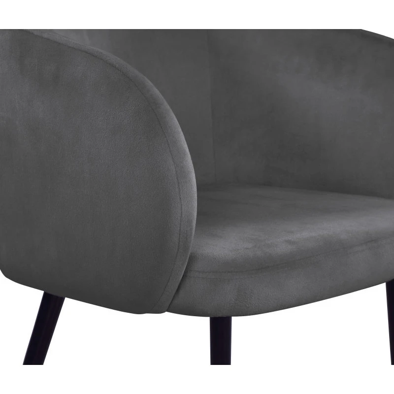 MOD The Soho Dining Chair, Gray, Velvet 7 MOD The Soho Dining Chair, Gray, Velvet - Image 5