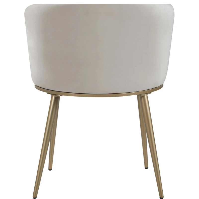 Meridian Furniture Skylar Dining Chair, Set Of 2, Cream Velvet, Brushed Gold Iron Legs 5 Meridian Furniture Skylar Dining Chair, Set Of 2, Cream Velvet, Brushed Gold Iron Legs - Image 3