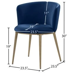MOD The Almar Dining Chair, Navy And Brushed Gold, Velvet And Iron, Set Of 2 -abbyson shop 1b1106cb02741468 1268 w800 h800 b1 p0