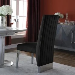 MOD The Cairo Dining Chair, Black And Chrome, Velvet, Set Of 2 -abbyson shop 1b7129e2027414c6 0737 w800 h800 b0 p0