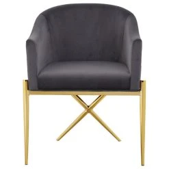 MOD The Parker Dining Chair, Velvet, Gray, Gold Legs -abbyson shop 1c0123410dd7053e 0758 w800 h800 b1 p0
