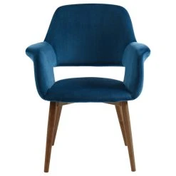 WHI Velvet Upholstered Accent Chair, Blue