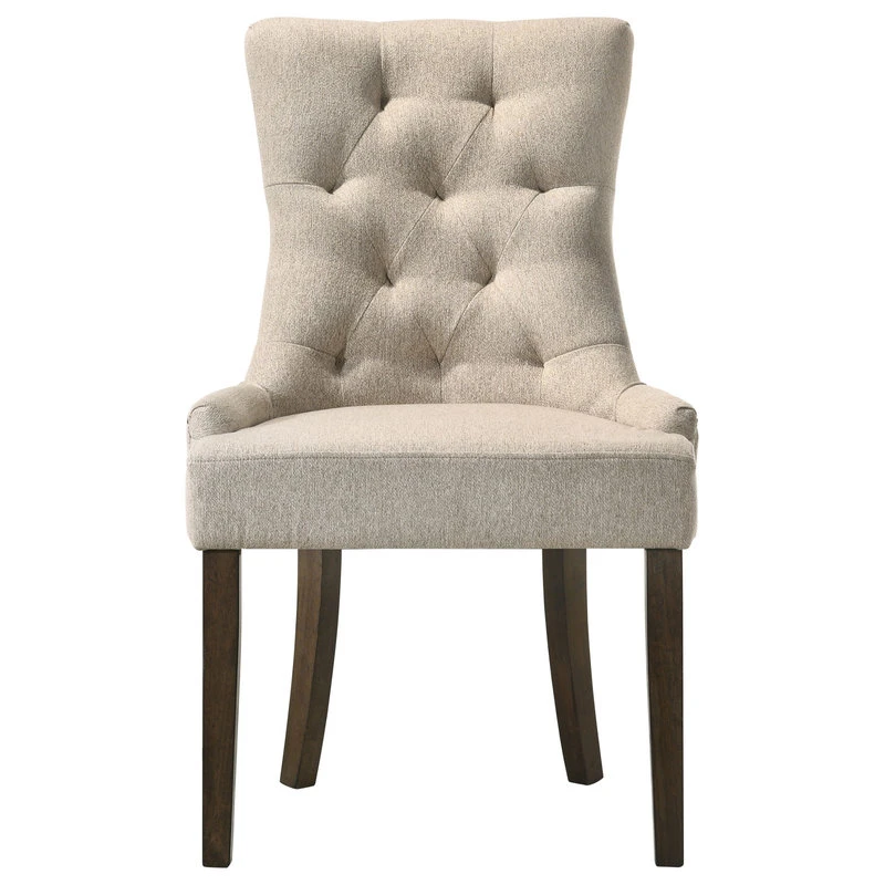 Acme Furniture Farren Side Chair, Beige Fabric And Espresso Finish 4 Acme Furniture Farren Side Chair, Beige Fabric And Espresso Finish - Image 2
