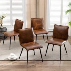 Duhome Elegant Lifestyle Set Of 4 Minimalist Faux Leather Side Chairs For Dining Room, Yellowish-Brown 15 Duhome Elegant Lifestyle Set Of 4 Minimalist Faux Leather Side Chairs For Dining Room, Yellowish-Brown -abbyson shop 2281deb60047182f 5217 w800 h800 b0 p0