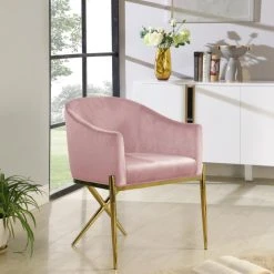 MOD The Parker Dining Chair, Velvet, Pink, Gold Legs -abbyson shop 2281e8480274142b 0737 w800 h800 b0 p0
