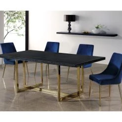 Meridian Furniture Karina Velvet Dining Chairs, Set Of 2, Navy, Gold Base -abbyson shop 22d10010027411e7 3395 w800 h800 b0 p0