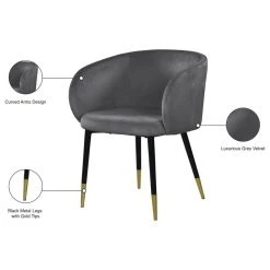 MOD The Soho Dining Chair, Gray, Velvet 16 MOD The Soho Dining Chair, Gray, Velvet -abbyson shop 24912af00274150e 0754 w800 h800 b1 p0