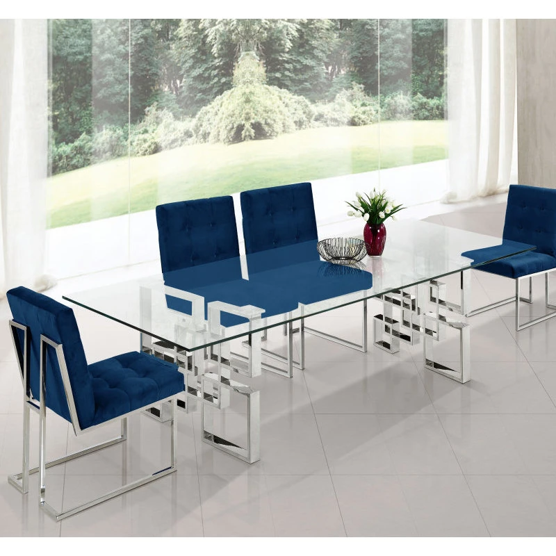 Meridian Furniture Alexis Velvet Dining Chair, Navy, Set Of 2 7 Meridian Furniture Alexis Velvet Dining Chair, Navy, Set Of 2 - Image 5