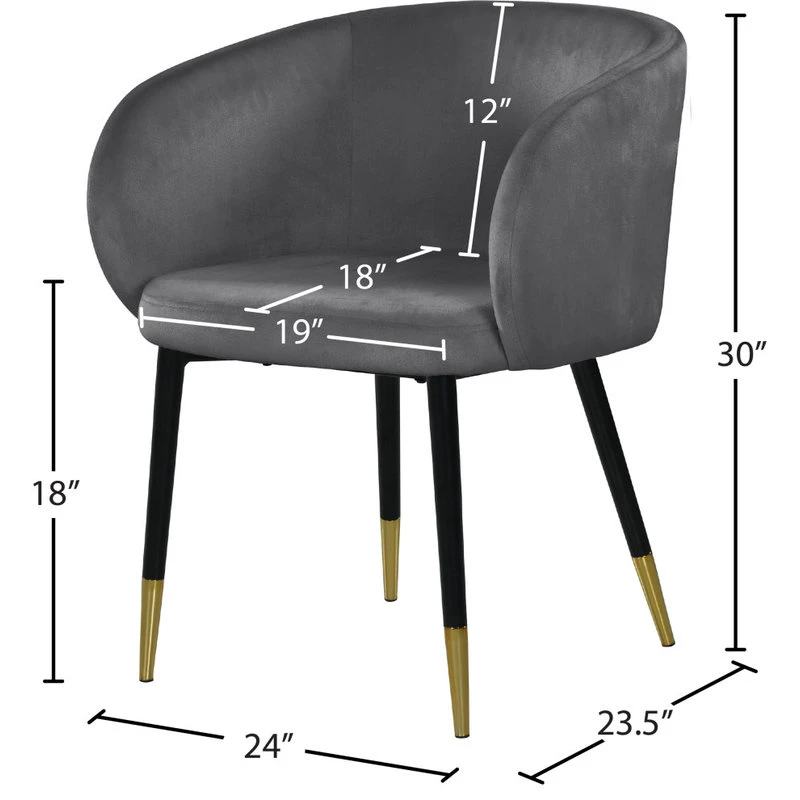 MOD The Soho Dining Chair, Gray, Velvet 10 MOD The Soho Dining Chair, Gray, Velvet - Image 8
