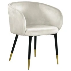 MOD The Soho Dining Chair, Cream, Velvet -abbyson shop 25f15774027411ca 0746 w800 h800 b1 p0