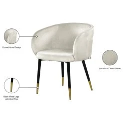MOD The Soho Dining Chair, Cream, Velvet -abbyson shop 2601a6b4027411d0 0746 w800 h800 b1 p0