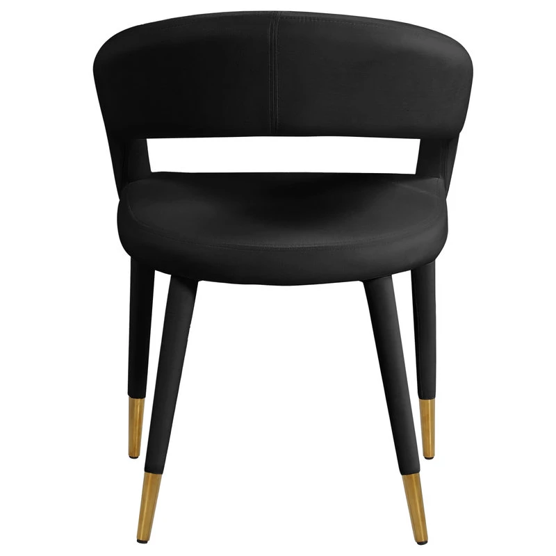 Meridian Furniture Destiny Dining Chair, Black, Velvet 4 Meridian Furniture Destiny Dining Chair, Black, Velvet - Image 2