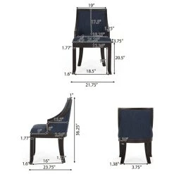 GDFStudio Monita Upholstered Birch Wood Dining Chairs, Set Of 2, Navy Blue + Walnut, 100% -abbyson shop 2851f5b002538b5f 9557 w800 h800 b1 p0