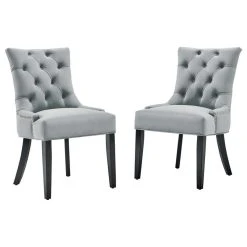 LexMod Regent Tufted Performance Velvet Dining Side Chairs, Set Of 2, Light Gray -abbyson shop 2931101300cd2d87 0743 w800 h800 b1 p0