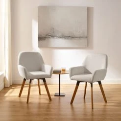 Art Leon Modern Swivel Linen Upholstered Dining Arm Chair, Set Of 2, Off White -abbyson shop 29c13a8f03a2bd7f 0321 w800 h800 b0 p0
