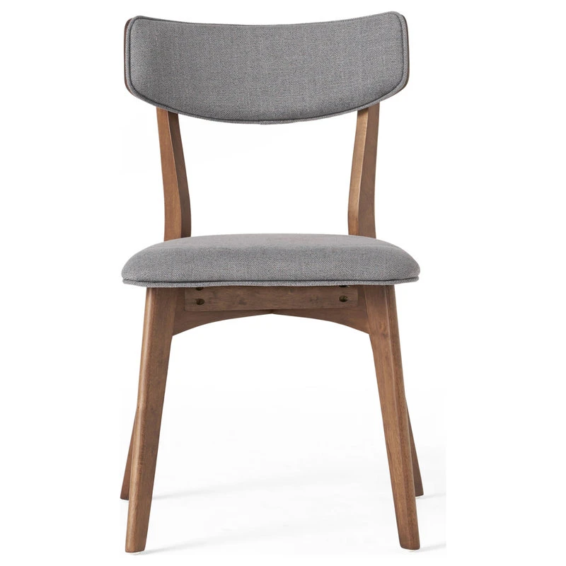 GDFStudio GDF Studio Caleb Mid-Century Walnut Finished Frame Dining Chairs, Set Of 2, Dark Gray 12 GDFStudio GDF Studio Caleb Mid-Century Walnut Finished Frame Dining Chairs, Set Of 2, Dark Gray - Image 10