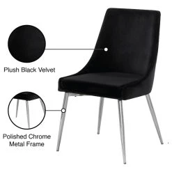 MOD The Draper Dining Chair, Black, Velvet, Chrome Base, Set Of 2 13 MOD The Draper Dining Chair, Black, Velvet, Chrome Base, Set Of 2 -abbyson shop 2ad160f102741525 0736 w800 h800 b1 p0