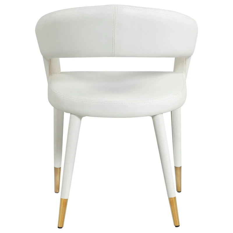 Meridian Furniture Destiny Dining Chair, White, Faux Leather 4 Meridian Furniture Destiny Dining Chair, White, Faux Leather - Image 2